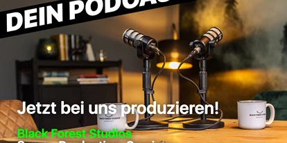 Eventlocation - Baden-Württemberg - Setze deine Stimme in Szene und produziere DEINEN Podcast ab sofort in unserem Filmstudio! 🎬✨
Inklusive: 
🎙️Hochwertiges Video- und Sound Equipment zur Aufnahme 
🎙️Postproduktion für Video, Schnitt und Social Media Content 
🎙️Kaffee- und Teebar für Podcaster und Team
🎙️Ambiente & Deko zum Wohl  - Black Forest Studios GmbH